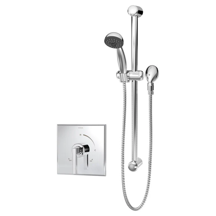 Handshower Trim Duro Square with 30 Inch Slide Bar 1 Lever Polished Chrome 1 Function 1.5 Gallons per Minute - Frankwebs