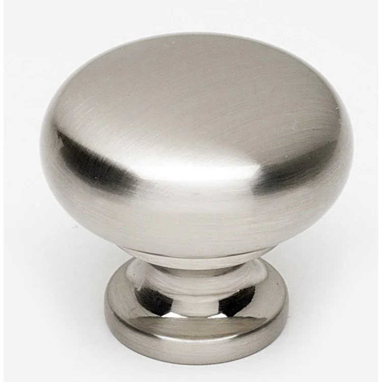 Knob IV Collection Round Satin Nickel Brass 1-1/4 Inch 1-1/8 Inch 3/4 Inch - Frankwebs