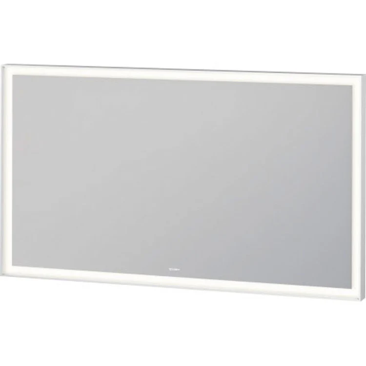 Mirror L-Cube 27-1/2 x 47-1/4 Inch White Aluminum with Lighting Rectangle - Frankwebs