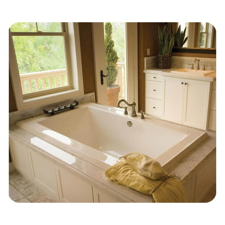 Combination Tub Designer Collection Angel 72 x 42 x 22 Inch Drop-In Center Drain Bone Rectangle - Frankwebs