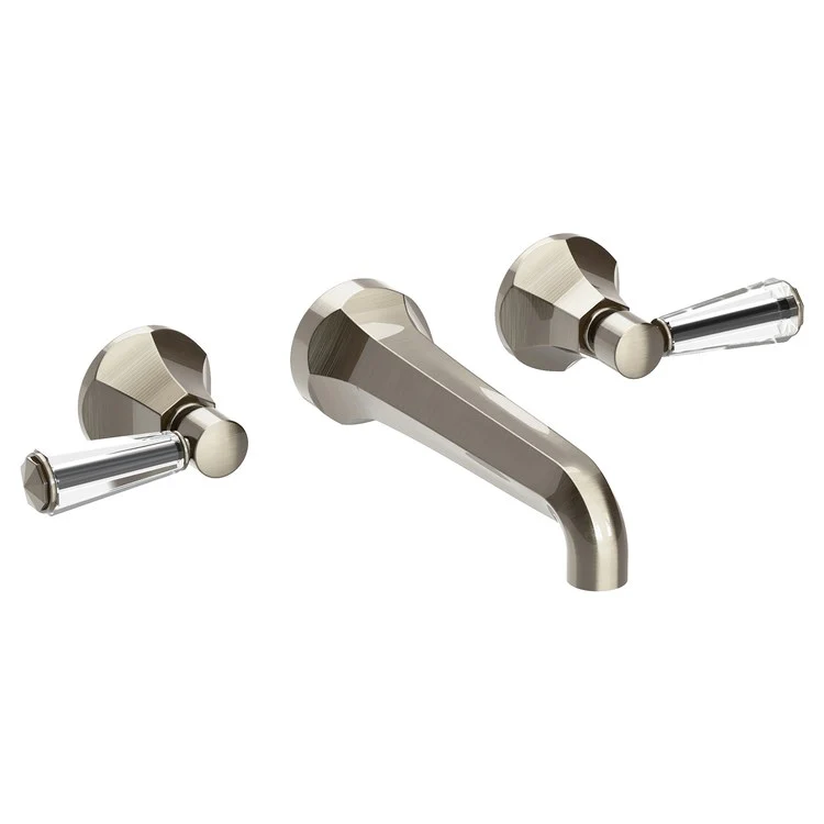 Lavatory Faucet Metropole Wall Mount 8 Inch Spread 2 Lever ADA WaterSense Midnight Chrome 1.2 Gallons Per Minute Brass/Crystal Less Drain Spout Reach 7-1/2 Inch - Frankwebs