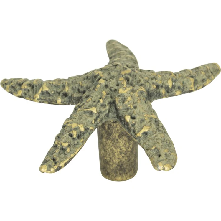Knob Atlas Nautical/Ocean Starfish Burnished Bronze Zinc Alloy 2 Inch 1 Inch - Frankwebs