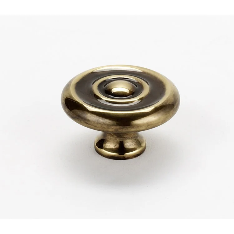 Knob II Collection Round Barcelona Brass 1-1/4 Inch 1 Inch 5/8 Inch - Frankwebs