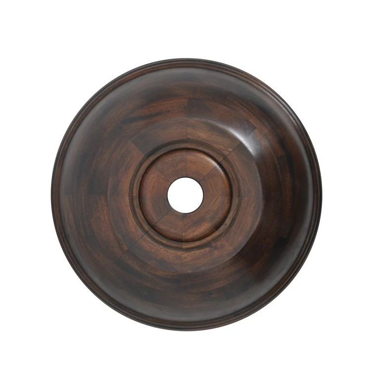 Vessel Antigua Above Counter Round 17-3/4 Inch Mahogany Natural Wood - Frankwebs