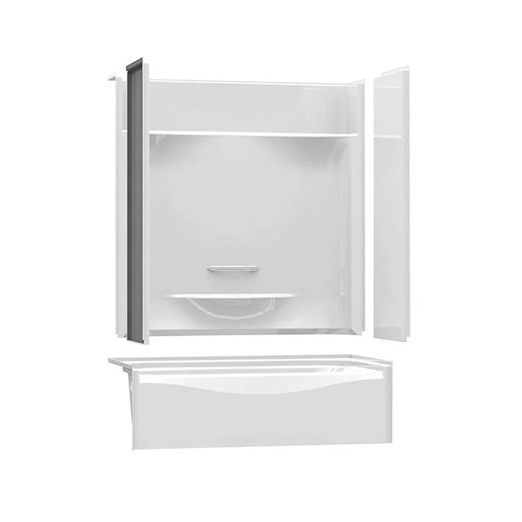 Shower Wall Side 19-7/8 x 1-1/2 x 60 Inch White AcrylX - Frankwebs