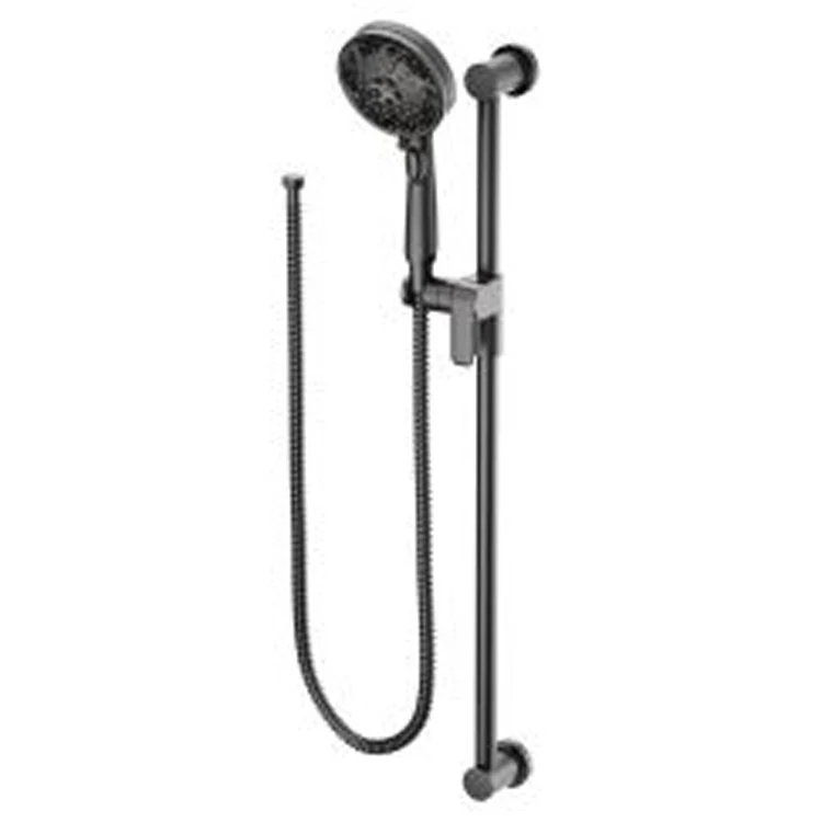 Handshower Set Angled Head Matte Black 5 Function 1.75 Gallons per Minute 30IN Slide Bar - Frankwebs