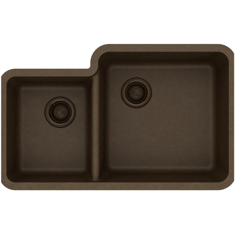 Kitchen Sink Quartz Classic 33 x 20.5 Inch Double Bowl Offset Mocha Undermount 9 Inch - Frankwebs