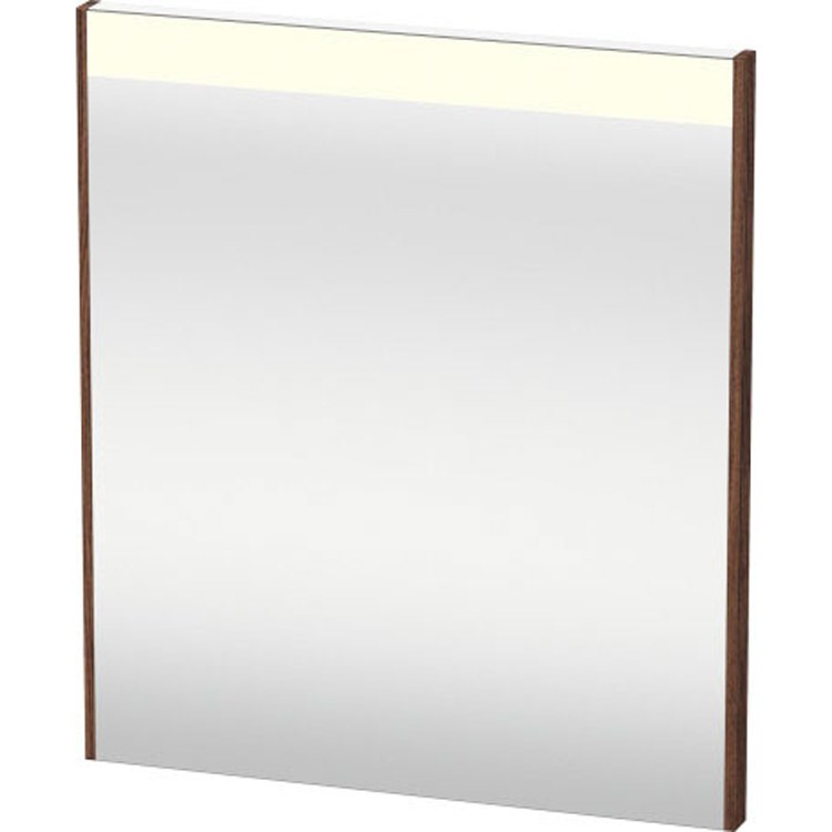 Mirror Brioso 27-1/2 x 24-3/8 Inch Natural Walnut with Lighting Rectangle 1-3/4 Inch - Frankwebs