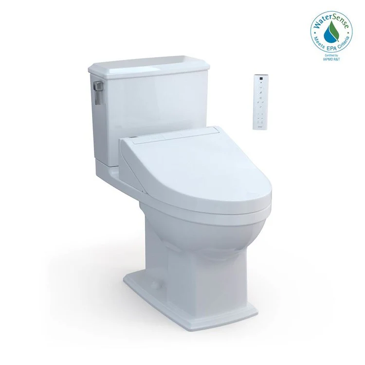 Toilet Connelly 2 Pieces Universal Height Cotton Elongated ADA 30-1/4 Inch 0.9/1.28GPF 12 Inch Rough-In 3D Tornado Left Hand Washlet+C5 - Frankwebs