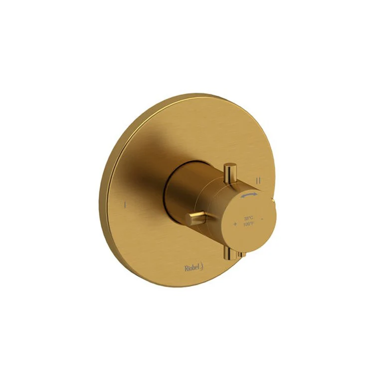 Thermostatic and Pressure Balance Valve Trim Riu 1/2 Inch Round 2-Way No Share 3 Function 1 Cross Polished Nickel ADA Brass - Frankwebs