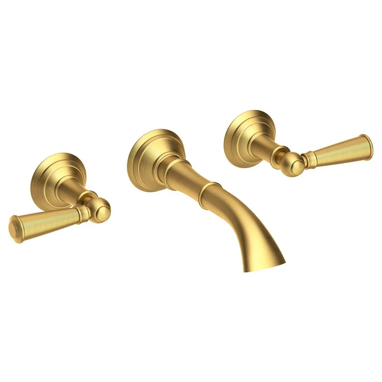 Aylesbury Two Handle Wall-Mount Bathroom Faucet - Satin Brass - Frankwebs