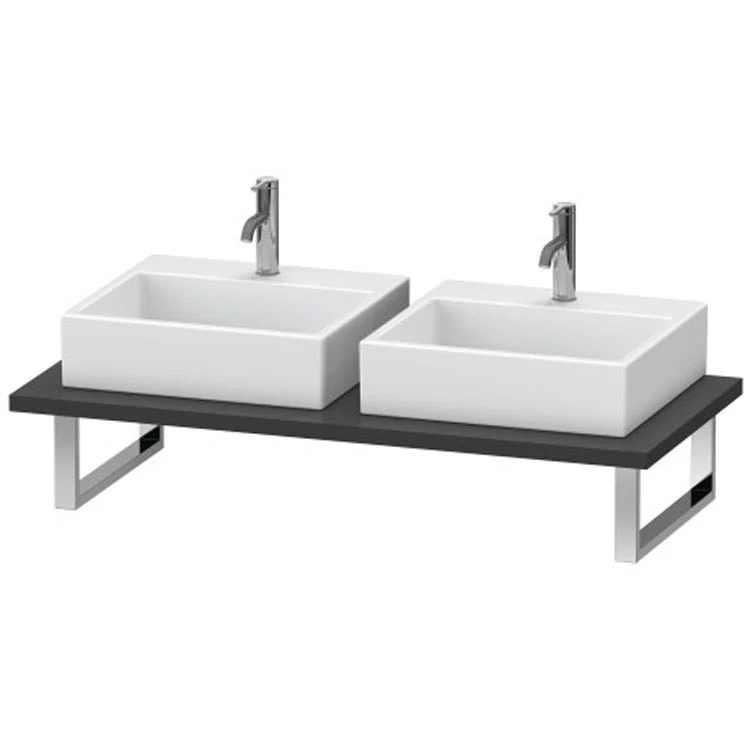 Lavatory Console L-Cube Graphite Super Matte Double Basin Compact 31-1/2 x 18-7/8 Inch - Frankwebs