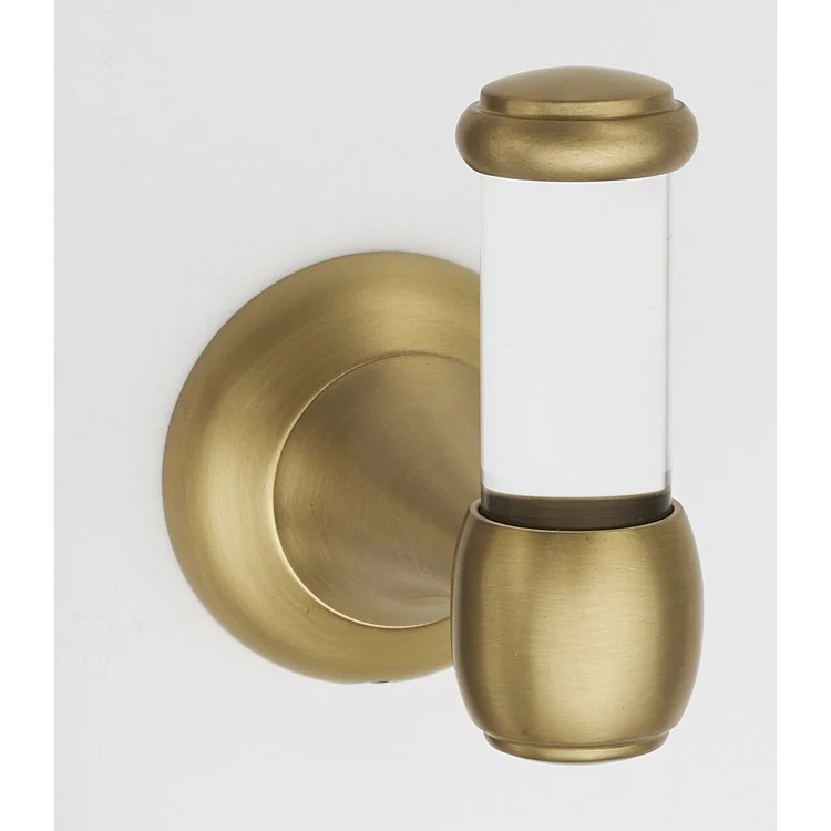 Robe Hook Royale Acrylic Bath Unlacquered Brass 2-5/8 Inch 3-1/8 Inch Wall Mount Brass - Frankwebs