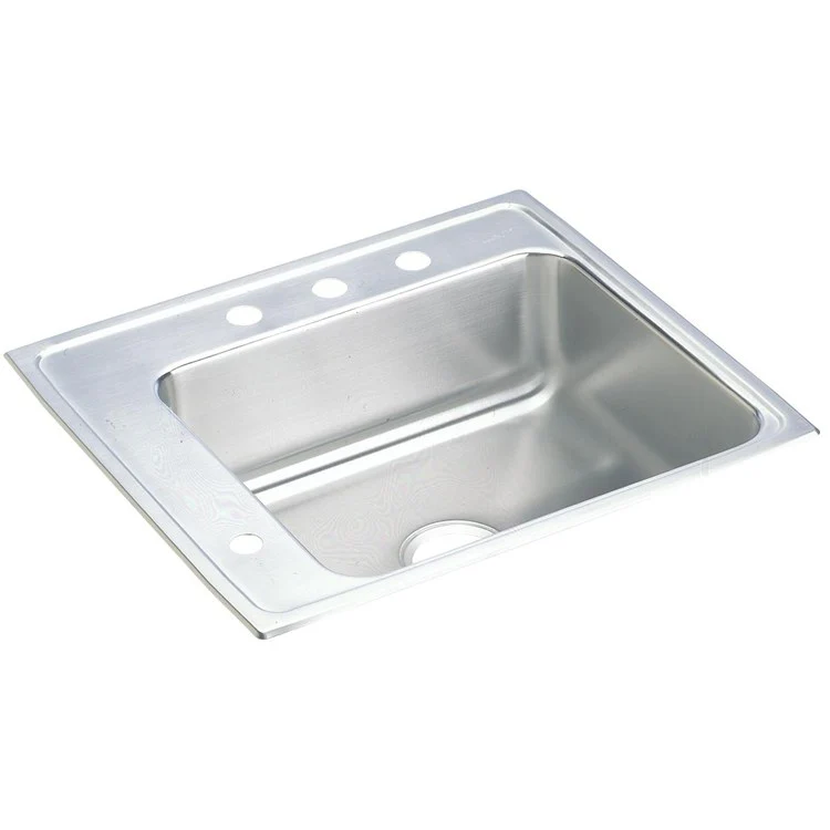 Classroom Sink Lustertone 22 x 19.5 Inch Single Bowl ADA Rectangular Left 3 Hole Lustrous Satin Drop-In Minimum Cabinet Size 27 Inch 6 Inch 18 Gauge Bottom Only Pads - Frankwebs