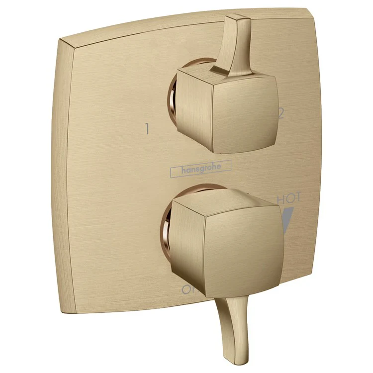 Pressure Balance Valve Trim Ecostat Classic Square 2 Lever Brushed Nickel ADA 4.5 Gallons per Minute - Frankwebs