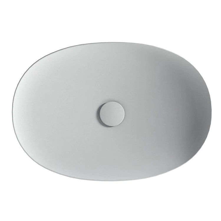 Vessel Kiwami Renesse Oval Lavatory Clean Matte White Vitreous China 23-5/8 x 16-9/16 x 3-9/16 Inch ADA - Frankwebs