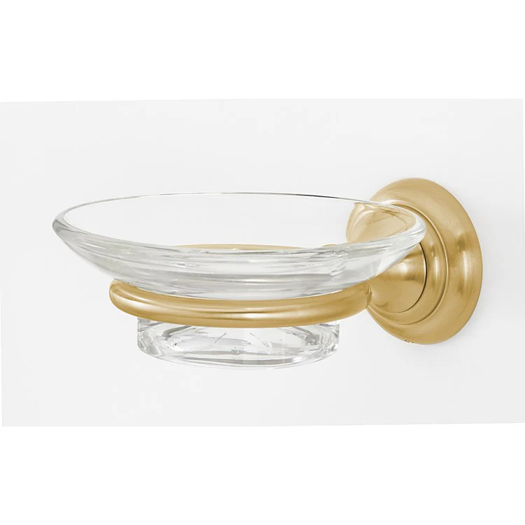 Soap Dish Charlie's Bath Satin Brass Concealed Wall Mount Round 4-1/2 x 4-5/16 x 2 Inch - Frankwebs