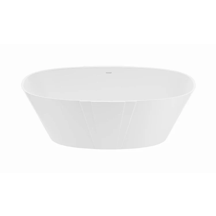 Soaking Tub Magda 65.75 x 35.25 Inch Freestanding Rear Center Drain Gloss White Mineral Composite - Frankwebs