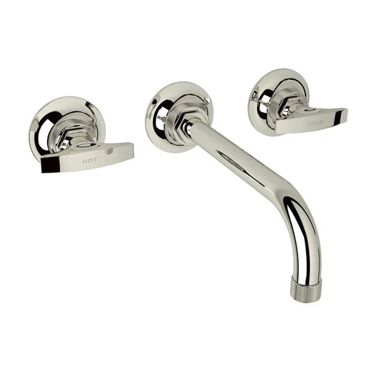 Lavatory Faucet Graceline Wall Mount 2 Metal Dial Lever Satin Gold 1.2 Gallons per Minute - Frankwebs