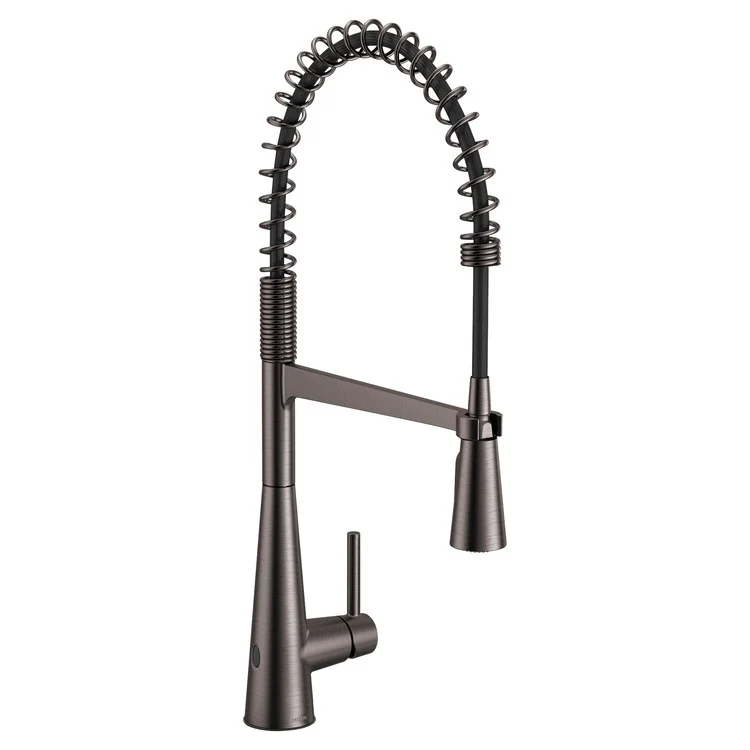 Kitchen Faucet Sleek Touchless Pre-Rinse Spring with Deck Plate 1 Lever ADA CALGreen Matte Black High Arc 1/3 Hole PowerClean/MotionSense Wave 1.5 Gallons per Minute - Frankwebs