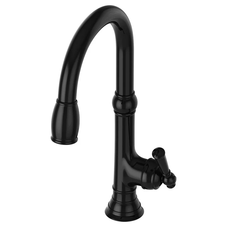 Kitchen Faucet Jacobean 1 Lever ADA Midnight Chrome Pull Down Spout Height 9-4/5 Inch 1.8 Gallons per Minute - Frankwebs