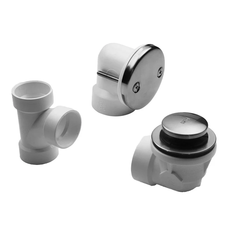 Drain Kit Toe Control with 2 Hole Faceplate Half Kit Matte Black 1/2 Inch Brass for Tub Includes Overflow Elbow Drain Shoe Tee & Trim Kit - Frankwebs