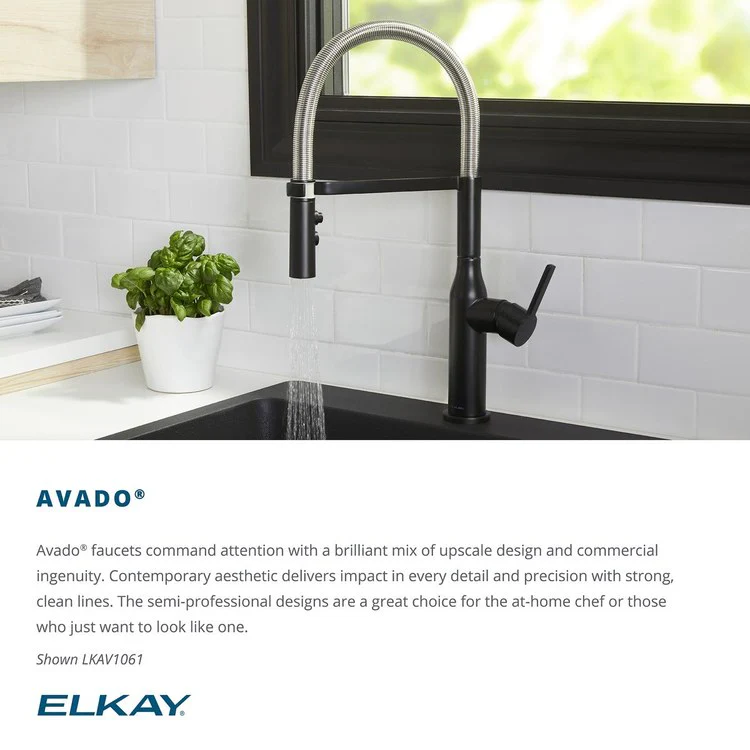 Kitchen Faucet Avado Deck Mount 1 Forward Only Lever ADA Lustrous Steel Semi-Pro 1 Hole Spout Height 20-1/16 Inch - Frankwebs