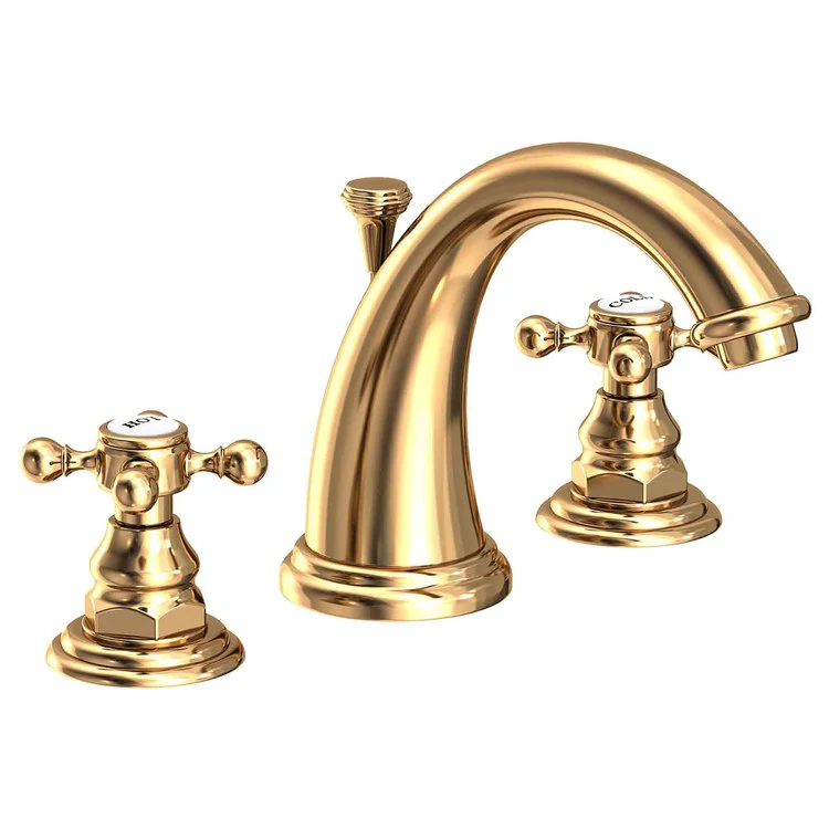 Alveston Two Handle Widespread Faucet with Cross Handles with Drain - Satin Gold PVD - Frankwebs