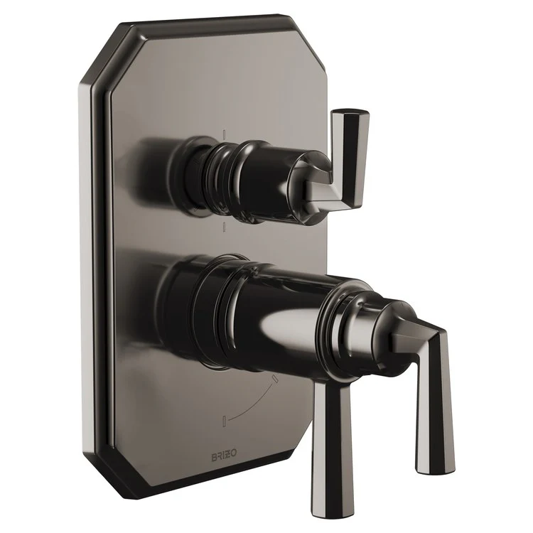 Thermostatic Valve Trim Beauclere TempAssure with Integrated 6 Function Diverter 3 Lever Brilliance Polished Nickel ADA - Frankwebs