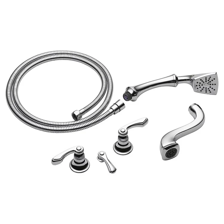 Charlotte Two Handle Freestanding/Wall Mount Tub Filler with Handshower - Frankwebs