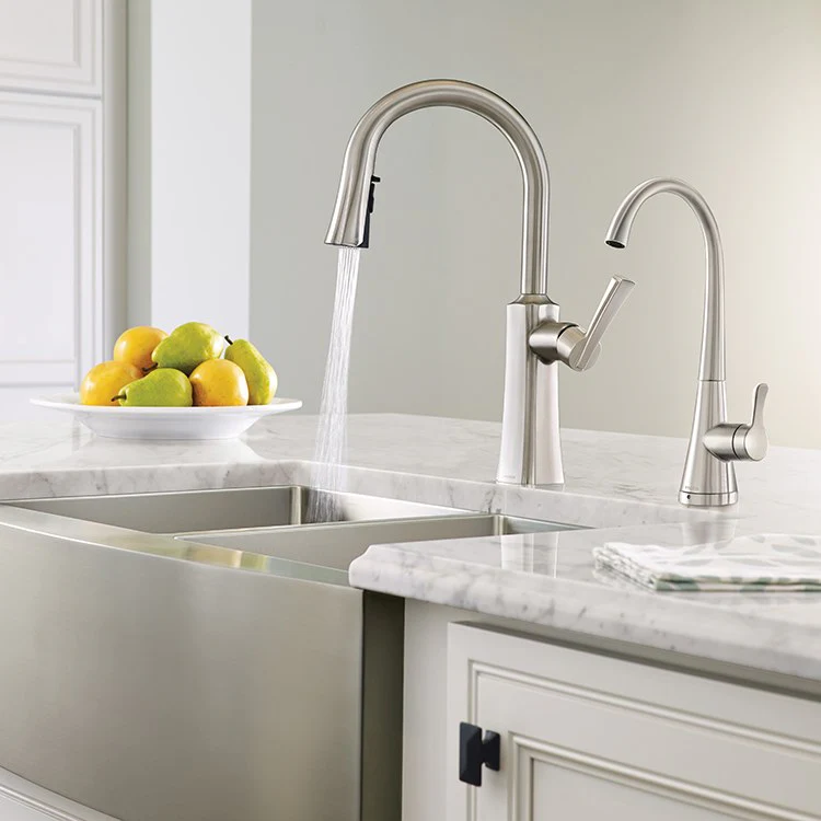 Etch Single Handle High Arc Pull Down Kitchen Faucet - Frankwebs