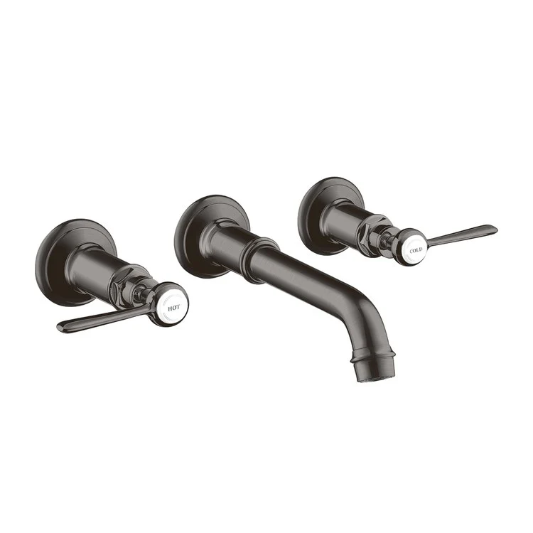 Lavatory Trim Montreux Wall Mount Widespread 2 Lever Brushed Black Chrome ADA Rigid 1.2 Gallons per Minute - Frankwebs
