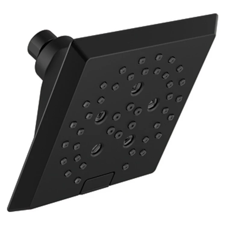 Showerhead Universal Showering Components 5 Function Square Raincan with H2Okinetic Technology Matte Black 5-13/16 Inch 1.75 Gallons per Minute H2Okinetic Full Body Full with Massage Pause - Frankwebs