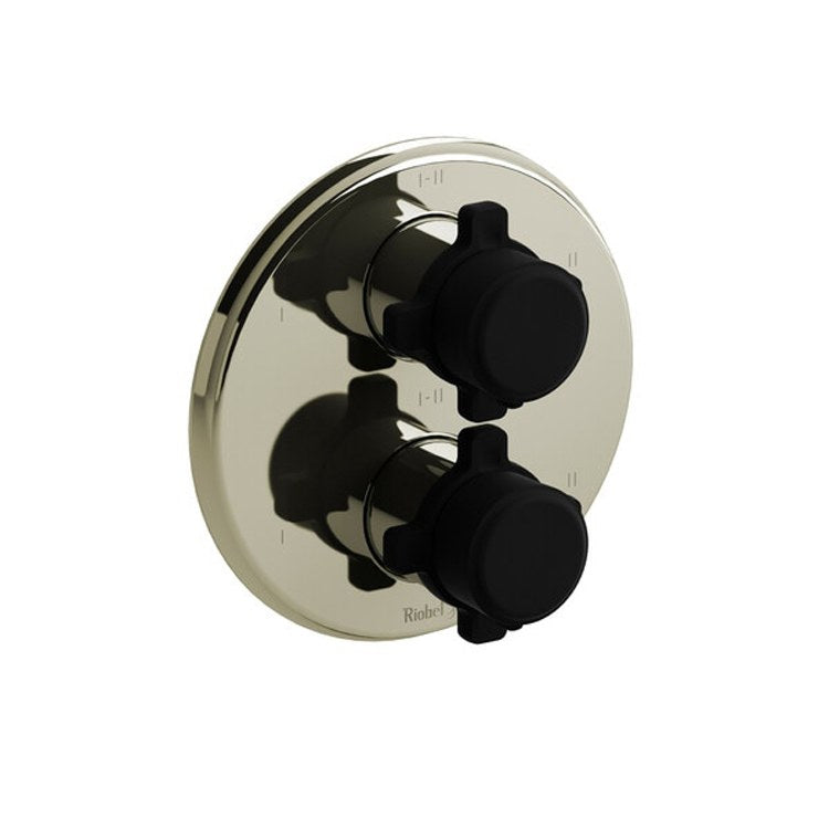 Thermostatic and Pressure Balance Valve Trim Momenti 3/4 Inch Round 4-Way 6 Function 2 X-Shaped Polished Nickel 10.0 Gallons per Minute - Frankwebs