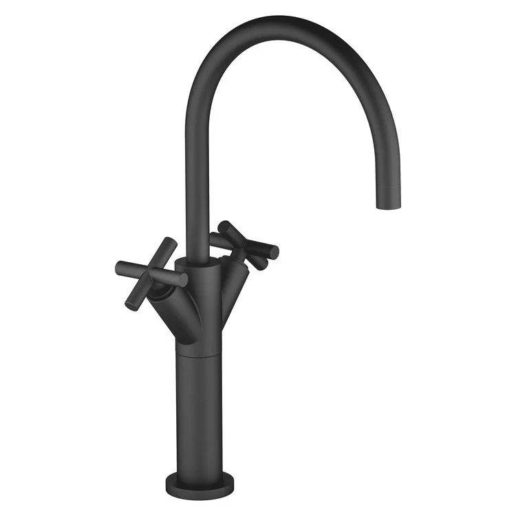 Lavatory Faucet TARA Mixer with Extended Shank 2 Cross ADA WaterSense Matte Black 1.2 Gallons per Minute Less Drain 1 Hole - Frankwebs