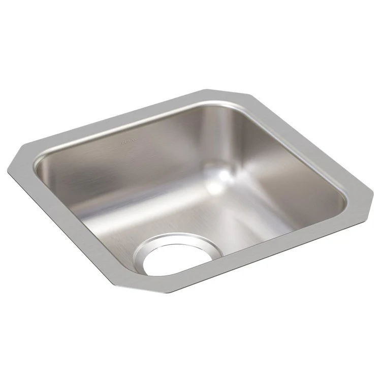 Kitchen Sink Lustertone 14.5 x 14.5 Inch Single Bowl ADA Lustertone Undermount Square Drain Location Rear Center Depth 5-3/8 Inch Bottom Only Pads - Frankwebs