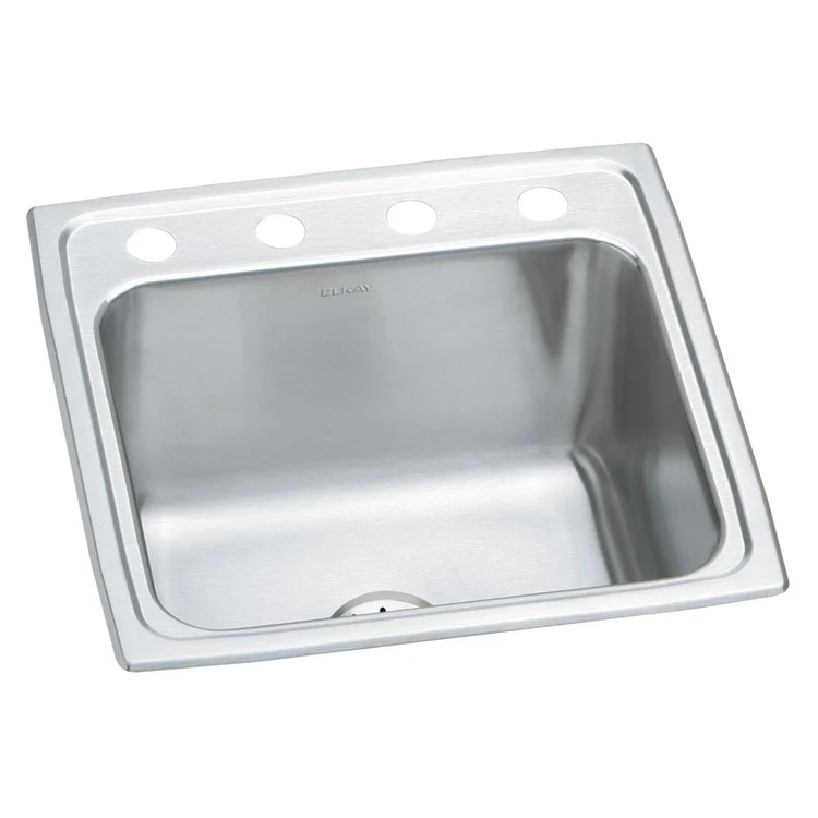 Laundry Sink Lustertone Classic 19.5 x 19 Inch Single Bowl Perfect Drain OS4 Hole Lustrous Satin Drop-In - Frankwebs