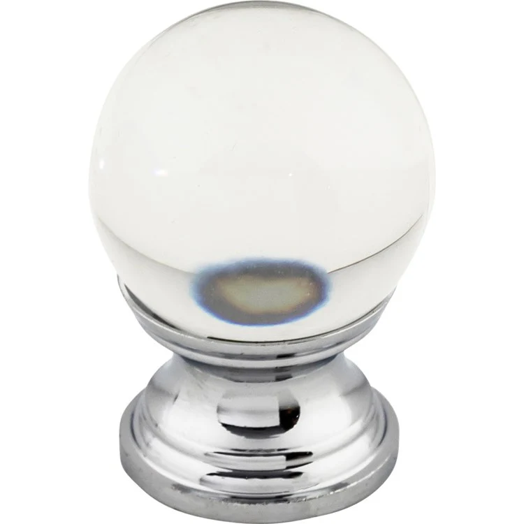 Knob Serene Clarity Clear Round for Decorative Hardware Polished Chrome Zinc Alloy 1 Inch 1-3/8 Inch - Frankwebs