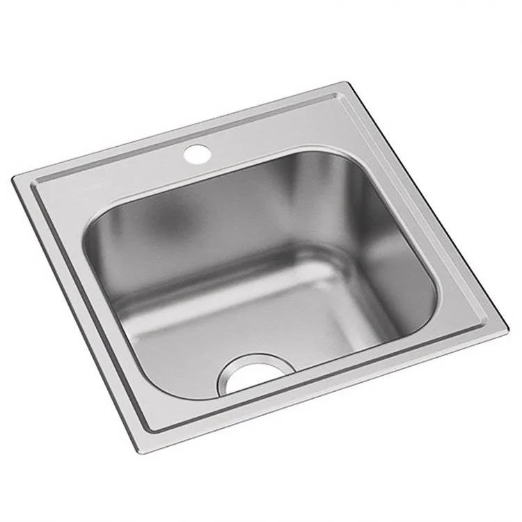 Kitchen Sink Dayton 20 x 20 Inch Single Bowl Laundry 1 Hole Premium Highlighted Satin Drop-In - Frankwebs