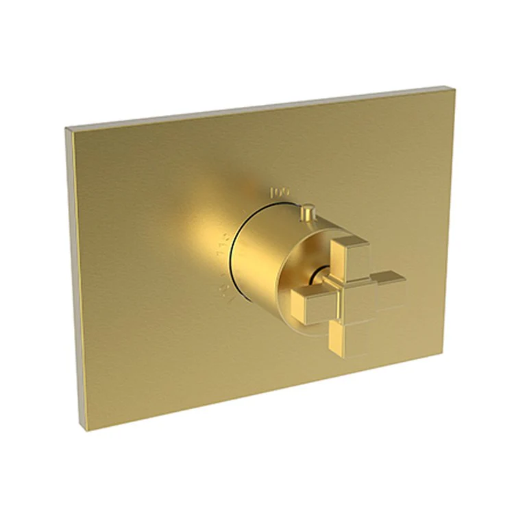 Thermostatic Trim Malvina Rectangular Plate 1 Cross Forever Brass PVD ADA for Rough Valve 1-540 Face Plate and Temperature-Adjust Handle Brass - Frankwebs