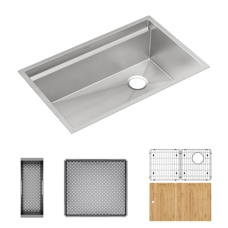 Sink Kit Circuit Chef 32-1/2 x 20-1/2 Inch 1 Bowl Stainless Steel/Brown Undermount - Frankwebs