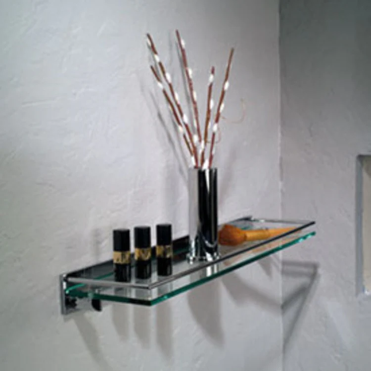 Shelf Surface Toiletry Gallery Rail Satin Nickel 24 Inch Brass/Glass - Frankwebs