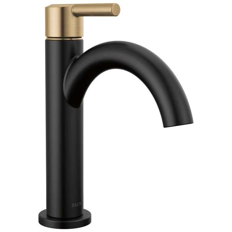 Lavatory Faucet Nicoli 1 Lever ADA WaterSense Matte Black/Brilliance Champagne Bronze 1.2 Gallons per Minute 4-1/4 Inch - Frankwebs