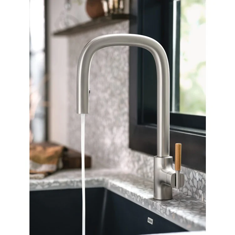 Kitchen Faucet Tenon 1 Lever ADA Spot Resist Stainless High Arc 1 Hole Motion Control 1.5 Gallons per Minute - Frankwebs