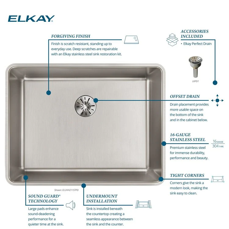 Kitchen Sink Lustertone Iconix 23.5 x 18.25 Inch Single Bowl with Perfect Drain Luminous Satin Undermount - Frankwebs