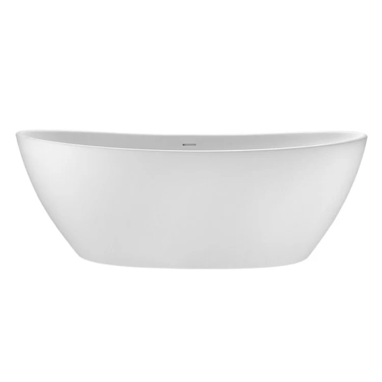 Soaking Tub Elise 63 x 32 Inch Freestanding Integrated Pedestal Center White Gloss Sculpturestone 74 Gallons 20 Inch - Frankwebs