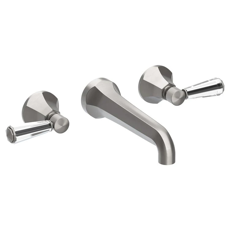 Lavatory Faucet Metropole Wall Mount 8 Inch Spread 2 Lever ADA WaterSense Midnight Chrome 1.2 Gallons Per Minute Brass/Crystal Less Drain Spout Reach 7-1/2 Inch - Frankwebs