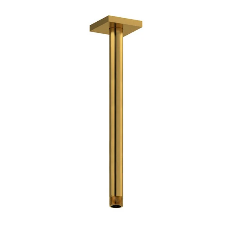 Shower Arm with Square Escutcheon and Square Flange Chrome 12 Inch 11-5/8 Inch 1/2 Inch Inlet MNPT Brass Ceiling Mount - Frankwebs