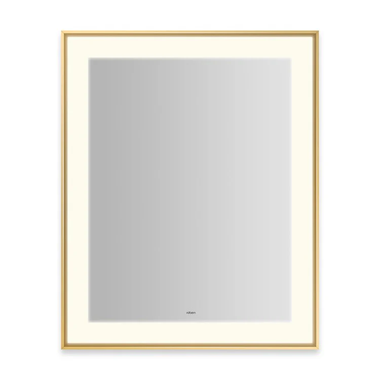 Wall Mirror Sculpt 25W x 31H Inch Chrome Slim Museum Frame Lighted Title 24 Rectangular Polished - Frankwebs
