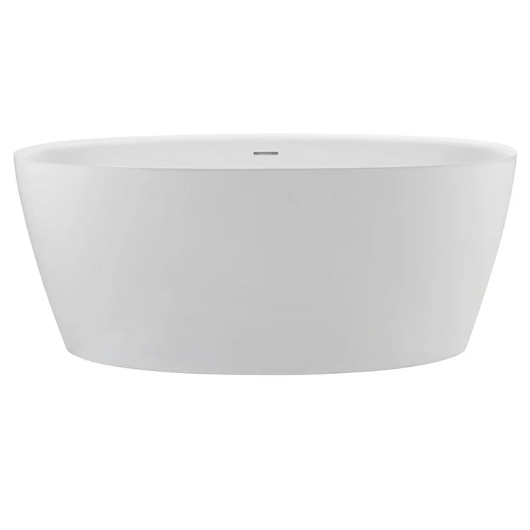 Soaking Tub Elena 58 x 32 Inch Freestanding Flat Rim Center White Gloss Sculpturestone 75 Gallons 22 Inch - Frankwebs